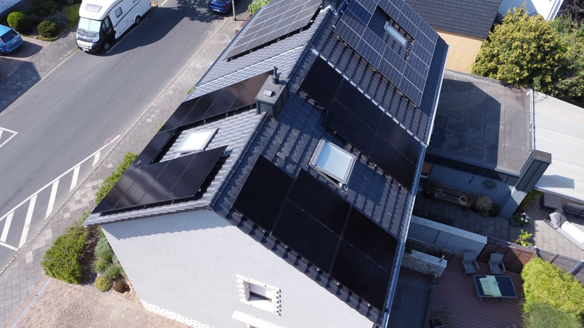 Photovoltaik-Anlage aus der Vogelperspektive